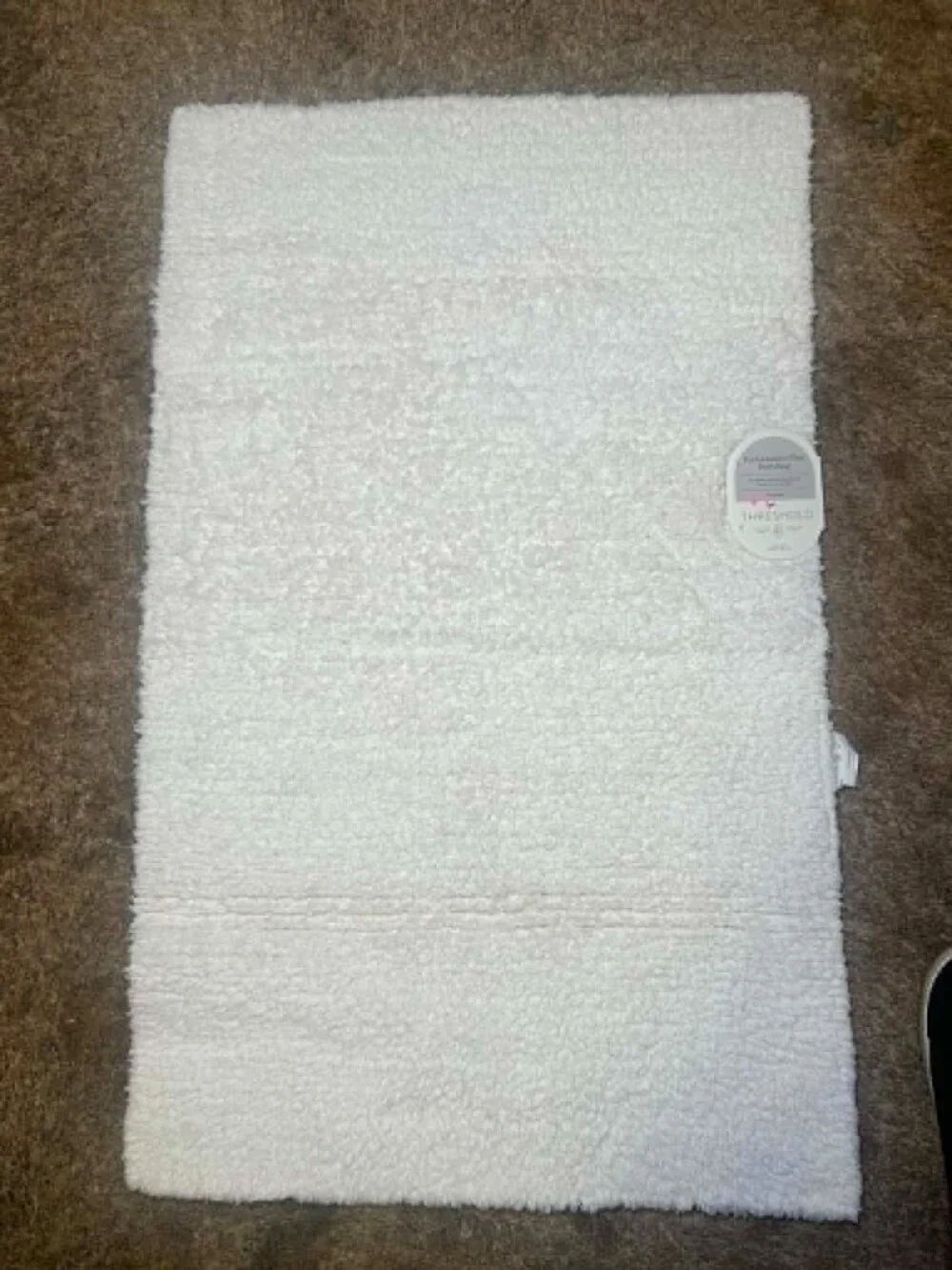 New Performance Plus Cotton Reversible Bath Rug/Runner - Threshold, New Ivory.